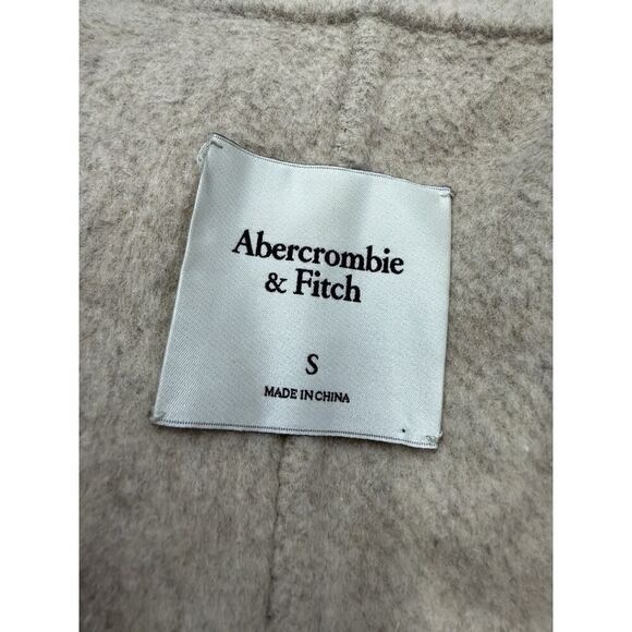 Abercrombie & Fitch Wool-Blend Blazer Coat Beige Small Button Front Jacket - Picture 12 of 14